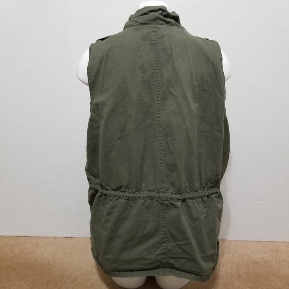New Look vest 1X floral embroidered utility pockets army zip sleeveless jacket - Picture 3 of 16